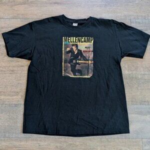 Mellencamp‎ Vintage 2005 Shirt XL Black Words & Music Tour Concert Band Tee